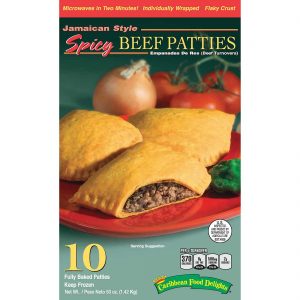 Caribbean Food Delights Jamaican Style Beefy Cheese Pattie (10 patties per box)