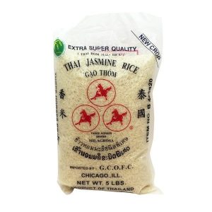 Three Horses Thai Jasmine Rice (5 lbs) Bag
