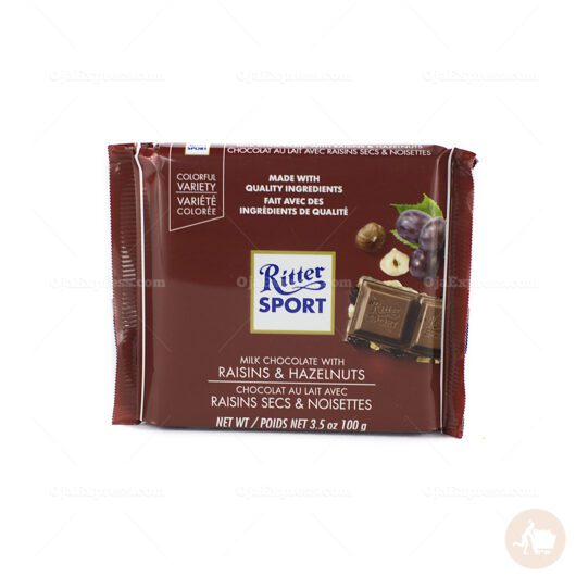 Ritter Sport Milk Chocolate With Raisins & Hazelnuts